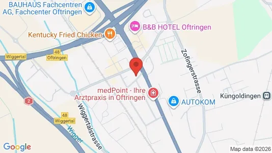 Apartments for rent i Zofingen - kort over placeringen