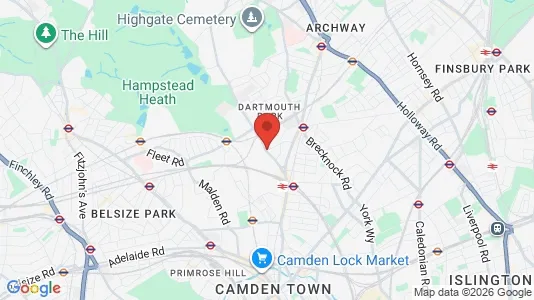 Apartments for rent i London NW5 - kort over placeringen