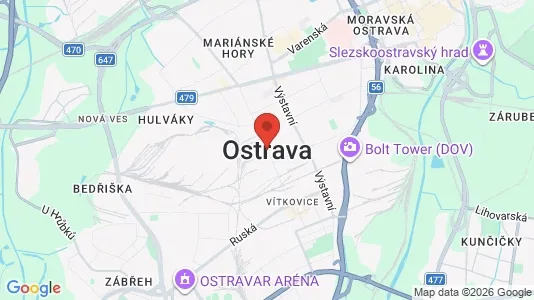 Apartments for rent i Ostrava-město - kort over placeringen