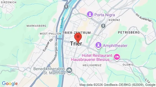 Apartments for rent i Trier - kort over placeringen