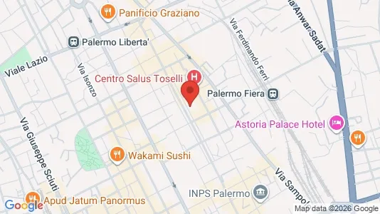 Apartments for rent i Palermo - kort over placeringen
