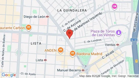 Apartments for rent i Madrid Salamanca - kort over placeringen