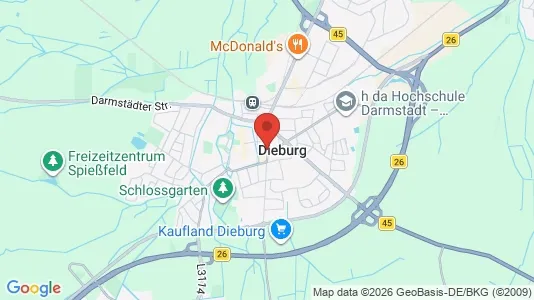 Apartments for rent i Darmstadt-Dieburg - kort over placeringen