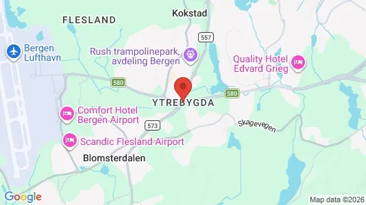 Houses for rent i Bergen Ytrebygda - kort over placeringen