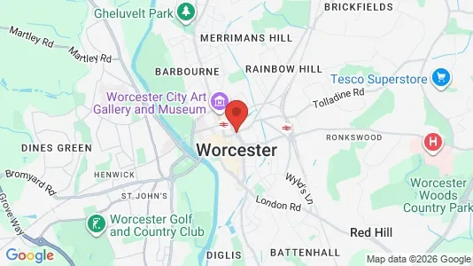 Apartments for rent i Worcester - Worcestershire - kort over placeringen