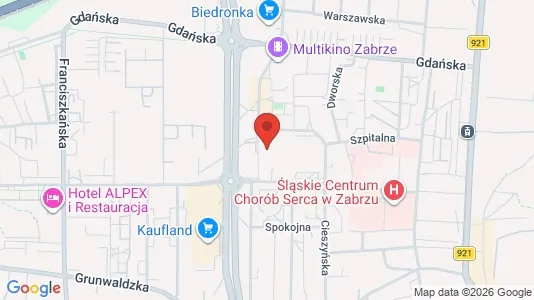 Apartments for rent i Zabrze - kort over placeringen