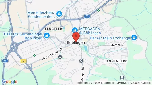 Apartments for rent i Böblingen - kort over placeringen
