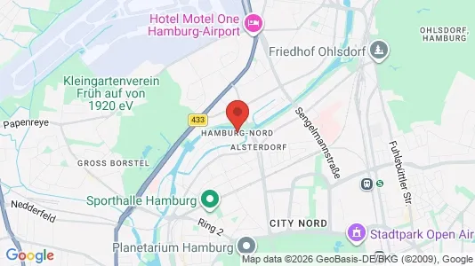 Apartments for rent i Hamburg Nord - kort over placeringen