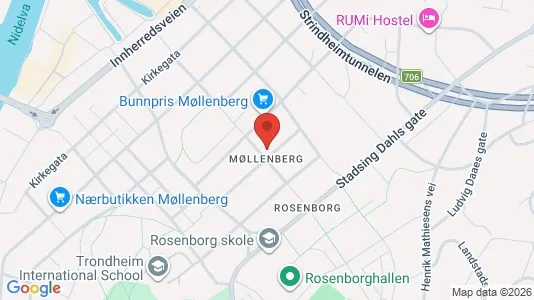Apartments for rent i Trondheim Østbyen - kort over placeringen