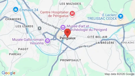 Houses for rent i Périgueux - kort over placeringen