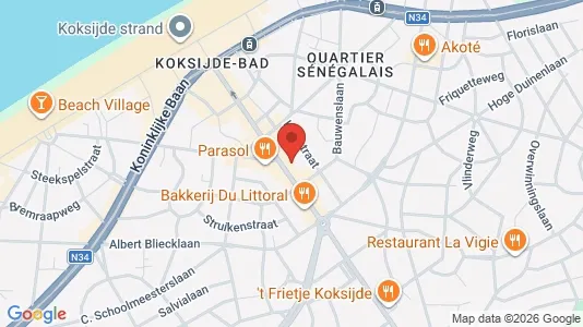 Apartments for rent i Koksijde - kort over placeringen