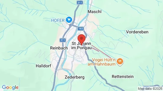Apartments for rent i Sankt Johann im Pongau - kort over placeringen