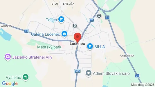 Apartments for rent i Lučenec - kort over placeringen