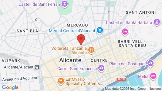 Apartments for rent i Alicante/Alacant - kort over placeringen