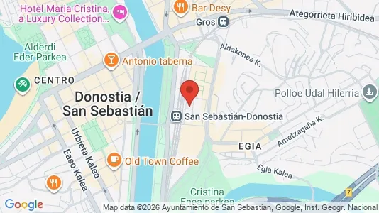 Apartments for rent i Donostia/San Sebastián - kort over placeringen
