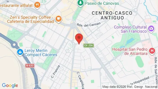 Apartments for rent i Cáceres - kort over placeringen