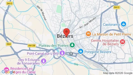 Apartments for rent i Béziers - kort over placeringen