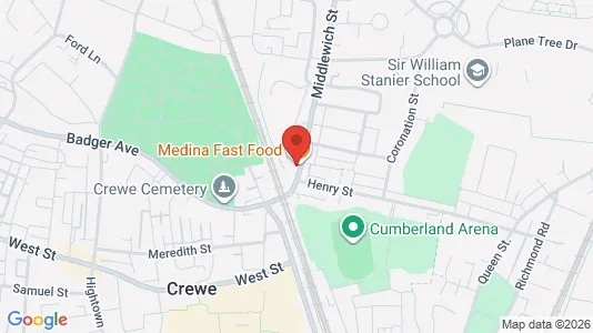 Apartments for rent i Crewe - Cheshire - kort over placeringen
