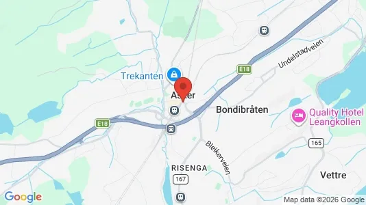 Houses for rent i Asker - kort over placeringen
