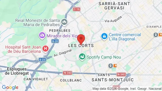 Apartments for rent i Barcelona Les Corts - kort over placeringen