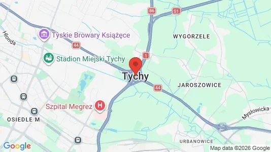 Houses for rent i Tychy - kort over placeringen
