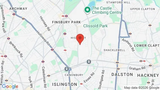 Apartments for rent i London N5 - kort over placeringen