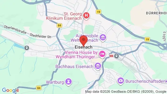 Apartments for rent i Eisenach - kort over placeringen