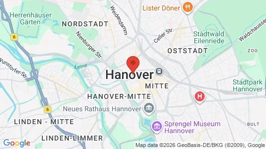 Apartments for rent i Hannover - kort over placeringen