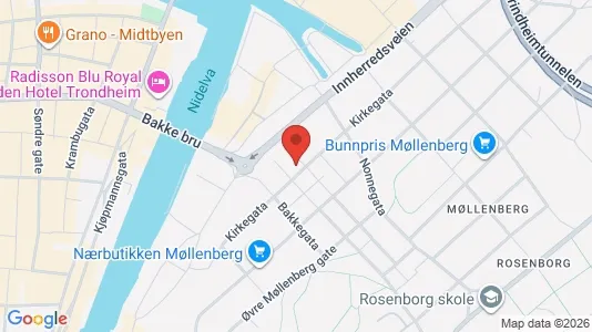 Apartments for rent i Trondheim Østbyen - kort over placeringen