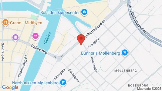 Apartments for rent i Trondheim Østbyen - kort over placeringen