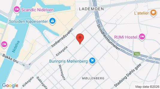 Apartments for rent i Trondheim Østbyen - kort over placeringen