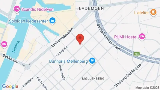 Apartments for rent i Trondheim Østbyen - kort over placeringen