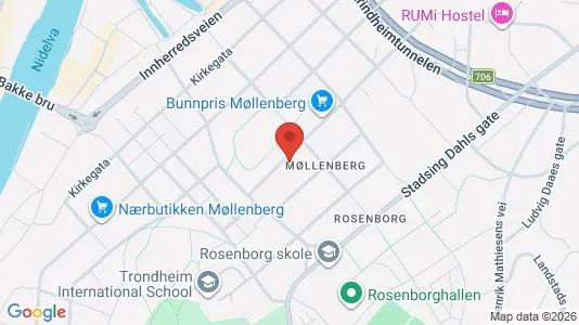 Apartments for rent i Trondheim Østbyen - kort over placeringen