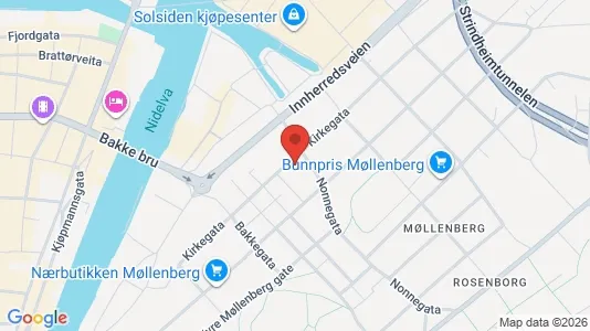 Apartments for rent i Trondheim Østbyen - kort over placeringen
