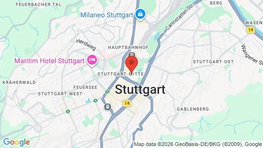Apartments for rent i Stuttgart-Mitte - kort over placeringen