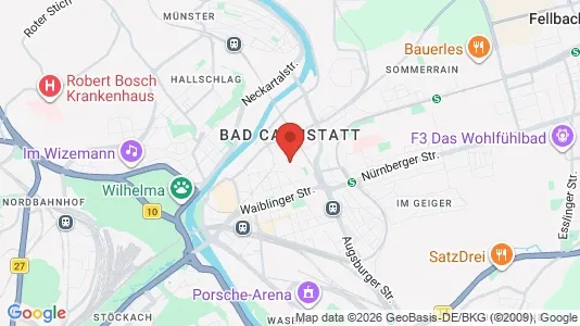 Apartments for rent i Stuttgart Bad Cannstatt - kort over placeringen