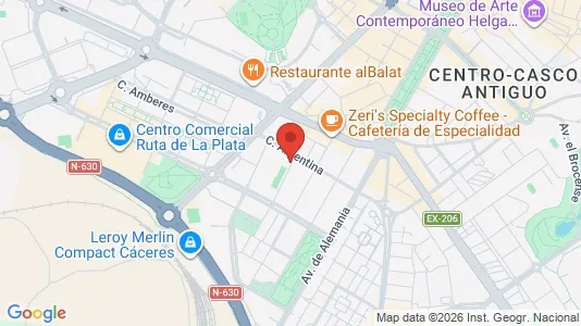 Apartments for rent i Cáceres - kort over placeringen