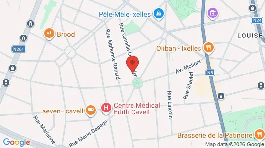 Apartments for rent i Brussels Elsene - kort over placeringen