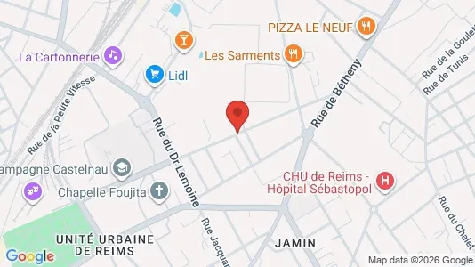 Apartments for rent i Reims - kort over placeringen