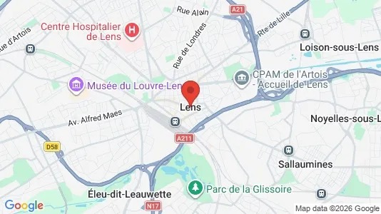 Apartments for rent i Lens - kort over placeringen