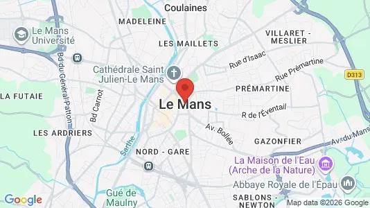 Apartments for rent i Le Mans - kort over placeringen