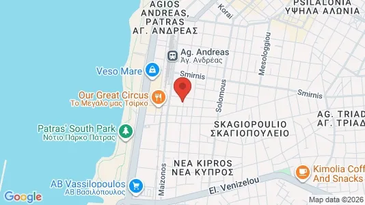 Apartments for rent i Patras - kort over placeringen