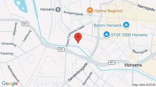 Apartments for rent i Horsens - kort over placeringen