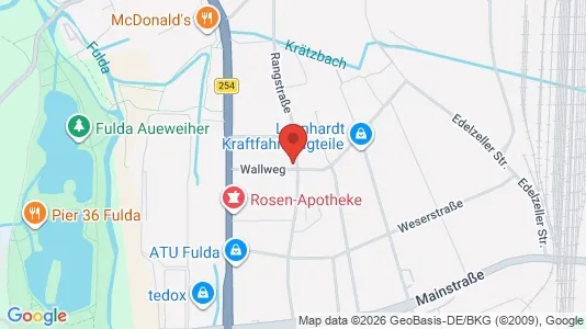 Apartments for rent i Fulda - kort over placeringen