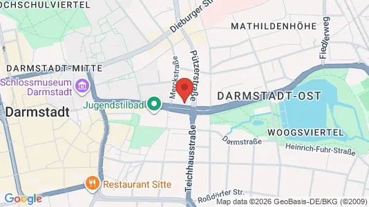 Apartments for rent i Darmstadt - kort over placeringen