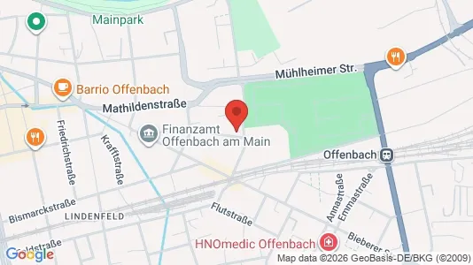 Apartments for rent i Offenbach am Main - kort over placeringen