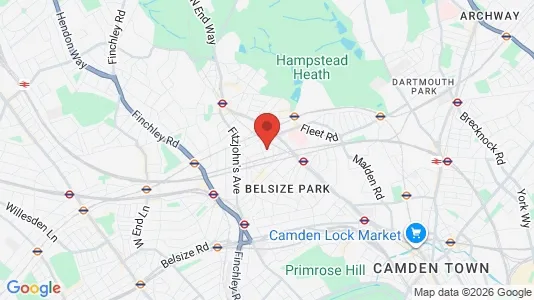 Houses for rent i London NW3 - kort over placeringen