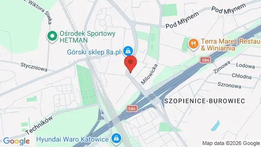 Apartments for rent i Katowice - kort over placeringen