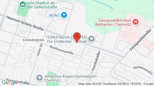 Apartments for rent i Chemnitz - kort over placeringen