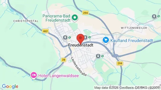 Apartments for rent i Freudenstadt - kort over placeringen